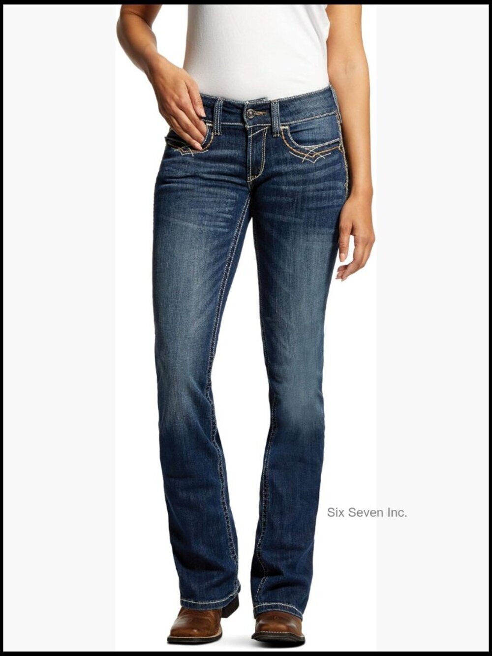 Mid Rise Stretch Boot Cut Jeans - Flattering Bootcut Denim for Women